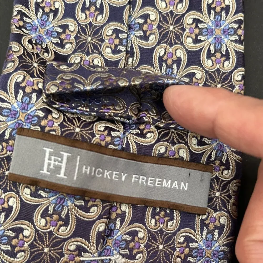 Hickey Freeman Multicolored Woven Floral Tie, 100% Silk